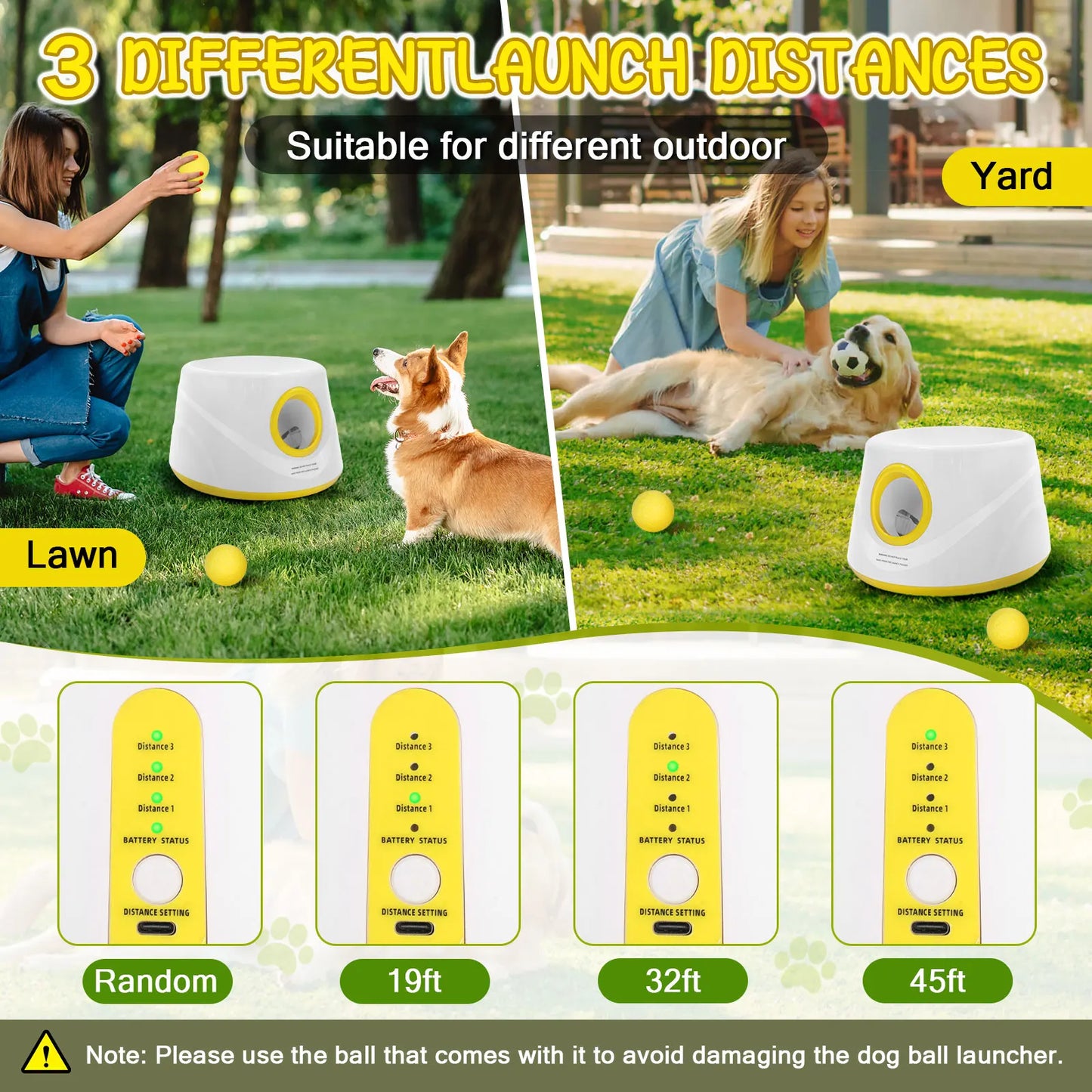 Next-Gen Automatic Dog Ball Launcher, Interactive Dog Tennis Ball Thrower With 5 ETPU Balls-Non-Toxic, Interactive Dog Toy