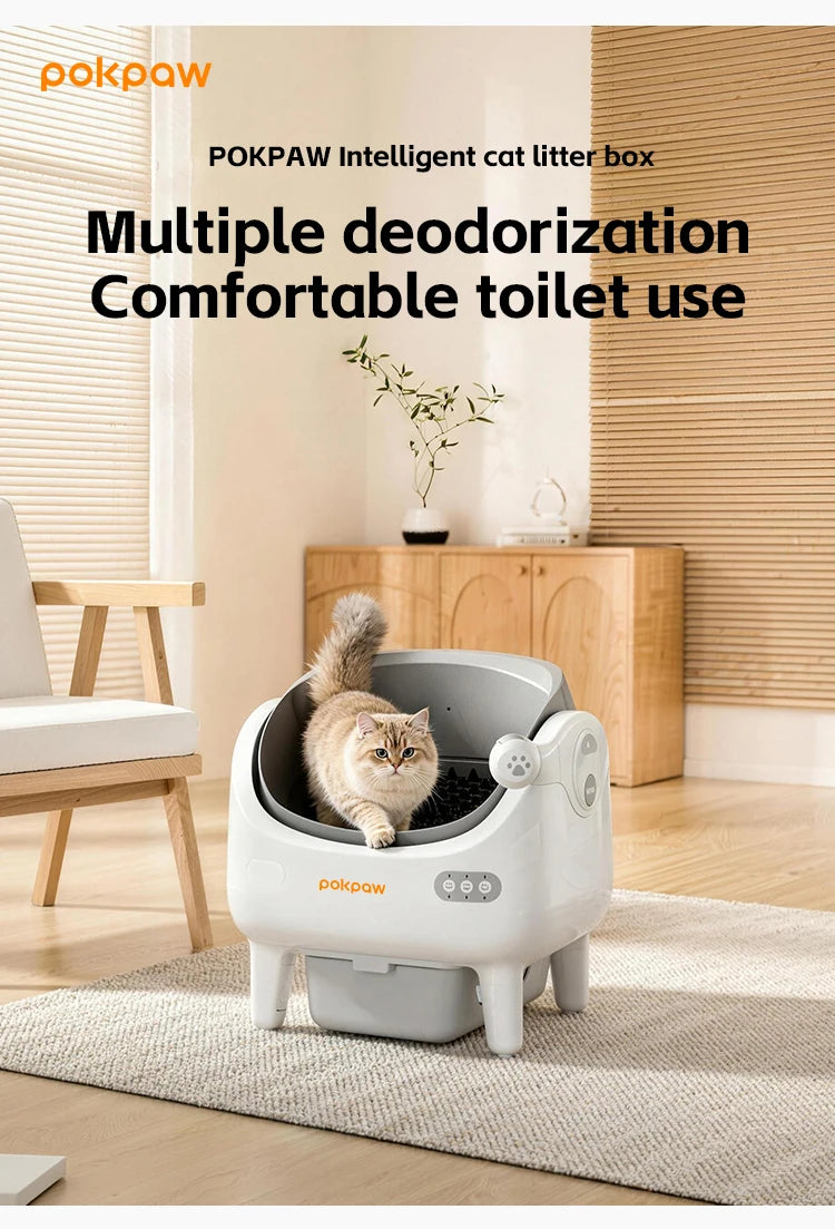 Pokpaw CL22 Automatic Cat Litter Box with Spray Dust-proof and Deodorization Low Noise Dual Radar Infrared Anti Entrainment