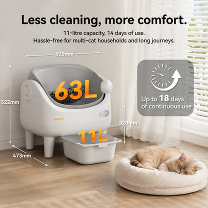Pokpaw CL22 Automatic Cat Litter Box with Spray Dust-proof and Deodorization Low Noise Dual Radar Infrared Anti Entrainment