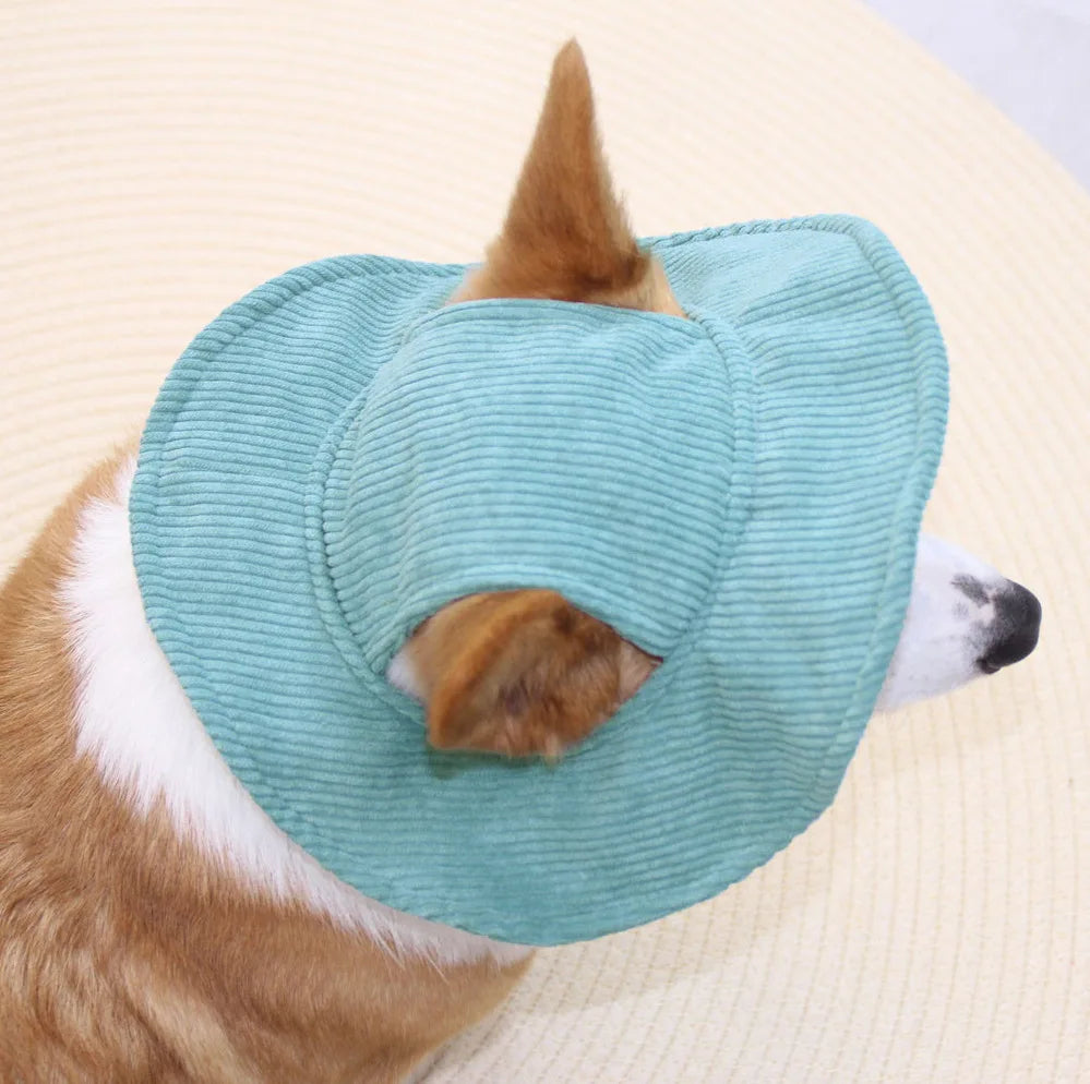 Fashion Big Dog Baseball Cap Durable Corduroy Adjustable Pet Sun Hat for Small Medium Large Dogs Golden Retriever Corgi Supplies