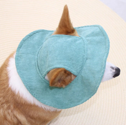 Fashion Big Dog Baseball Cap Durable Corduroy Adjustable Pet Sun Hat for Small Medium Large Dogs Golden Retriever Corgi Supplies