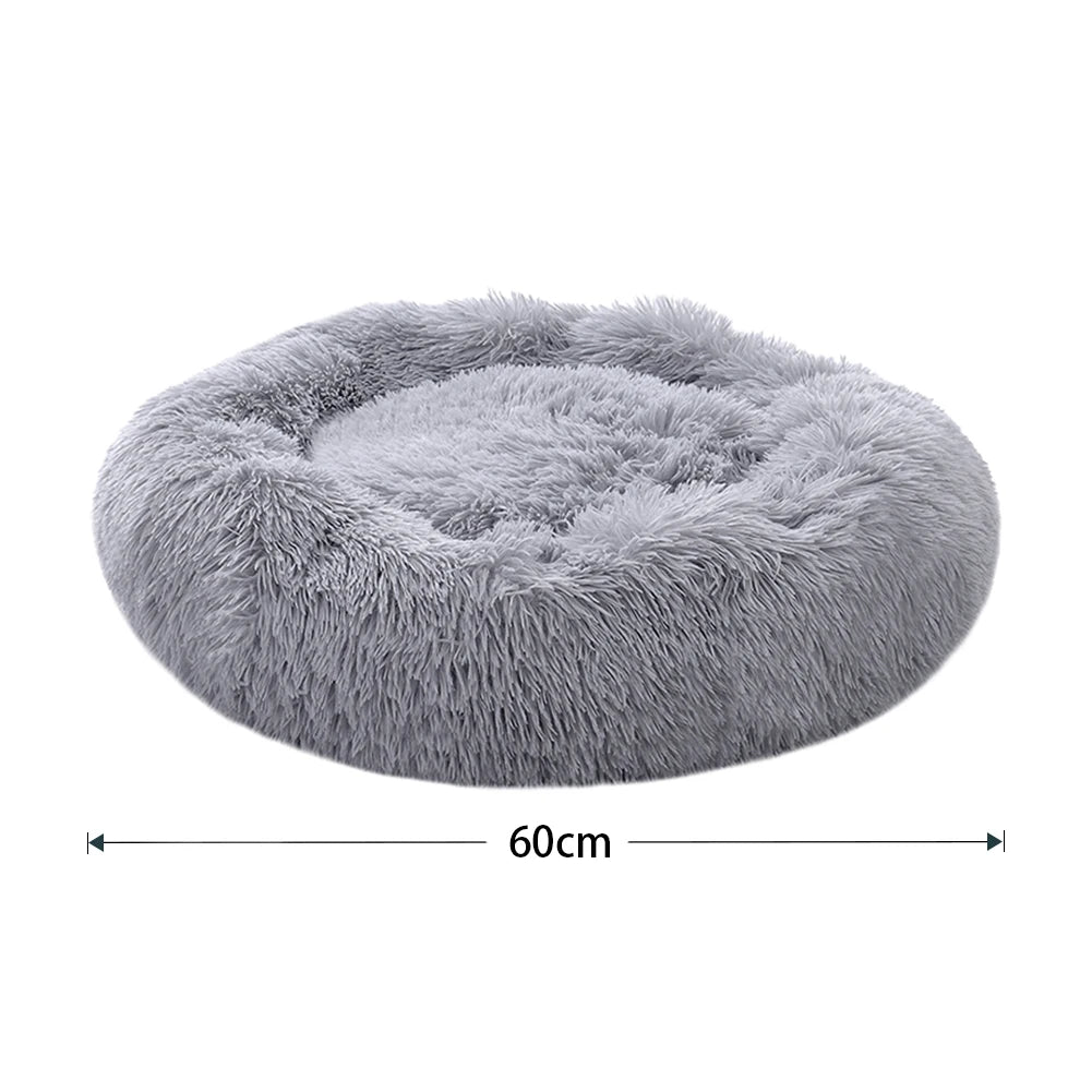 Voltsify 70CM Donut-Shaped Plush Pet Cuddler Bed Machine Washable Anti-Slip for Dog&Cat House Winter Warm Sleeping