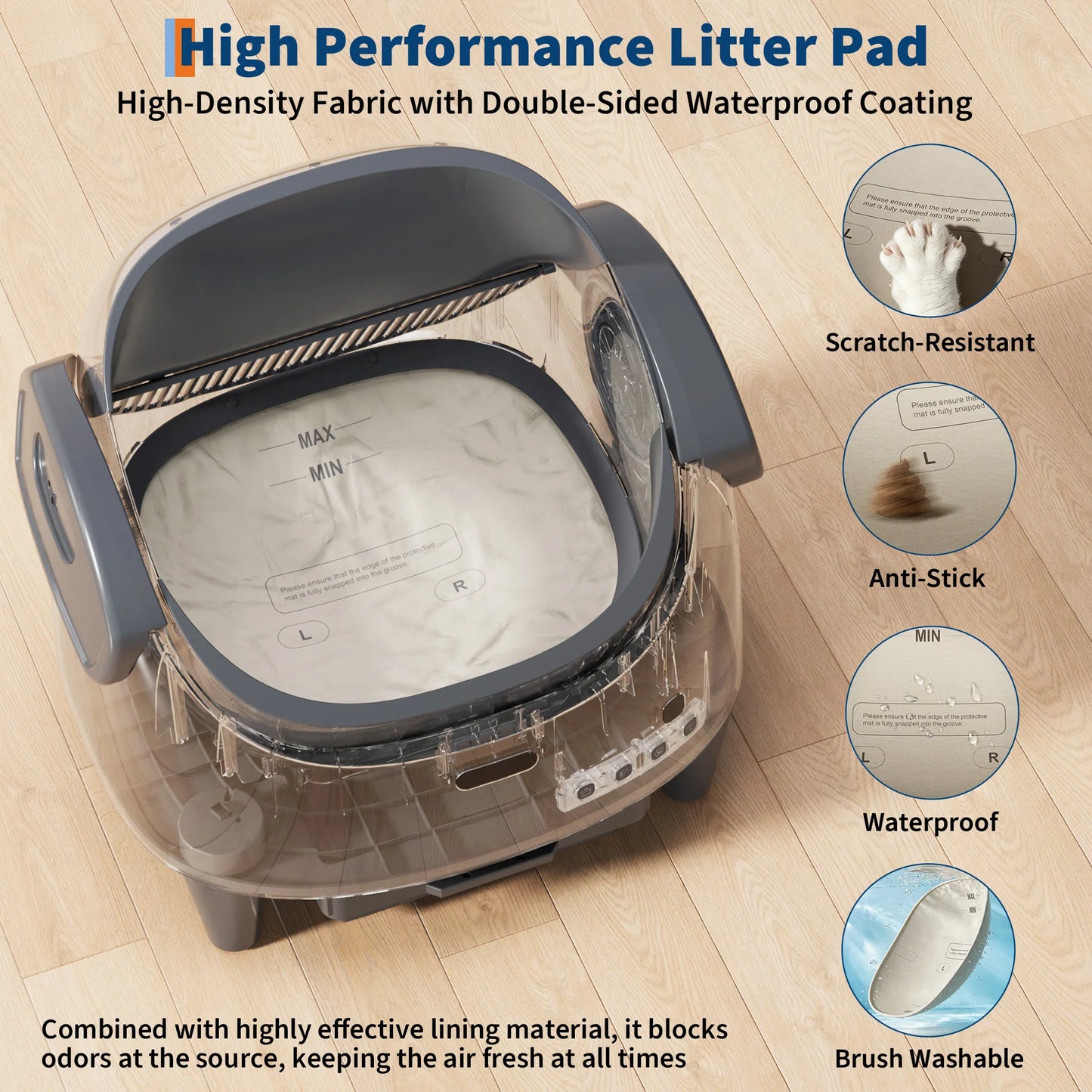 HAUSPROFI Smart Self Cleaning Litter Box Large Capacity,10.5L,Cat Toilet Supplies with Odor Control App Control for Large Cat Multiple Cat