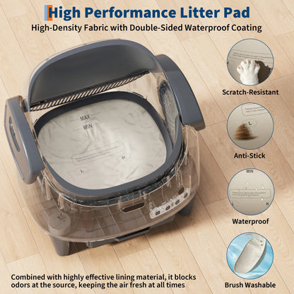 HAUSPROFI Smart Self Cleaning Litter Box Large Capacity,10.5L,Cat Toilet Supplies with Odor Control App Control for Large Cat Multiple Cat