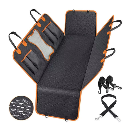 Universal waterproof dog car seat cover with mesh window