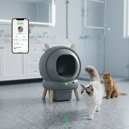 app control automatic self cleaning cat litter tray odour control multi-cat UK