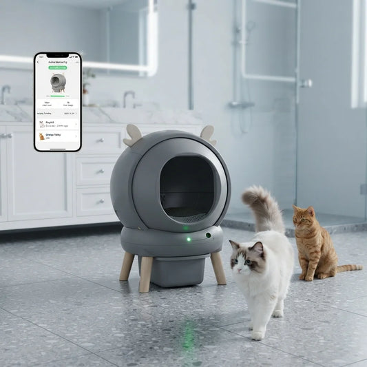 app control automatic self cleaning cat litter tray odour control multi-cat UK