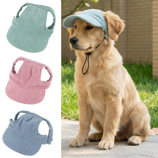 dog baseball cap corduroy adjustable sun hat all breeds summer