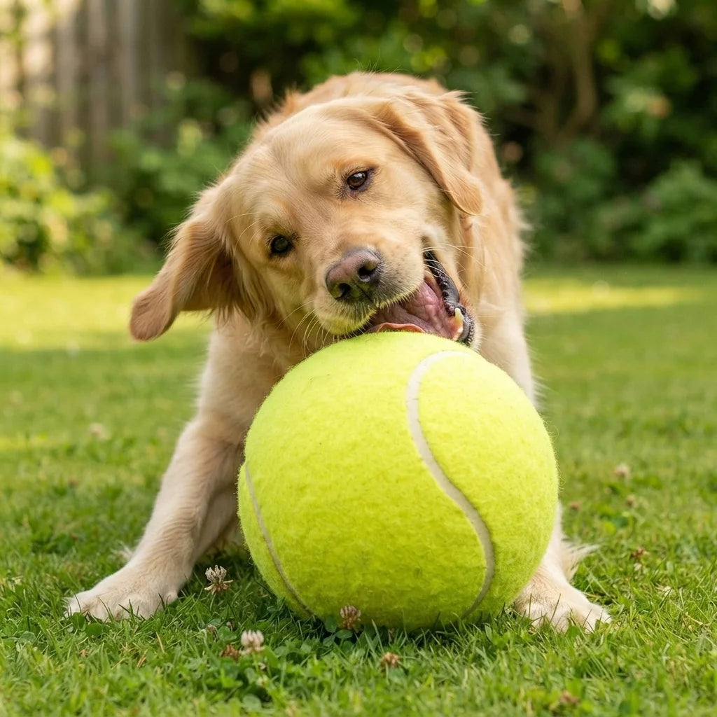giant 9.5 inch dog ball tennis mega chew fetch toy large dogs 