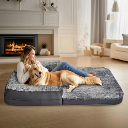 large dog bed human size foldable orthopedic dog bed