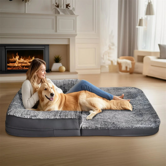 large dog bed human size foldable orthopedic dog bed