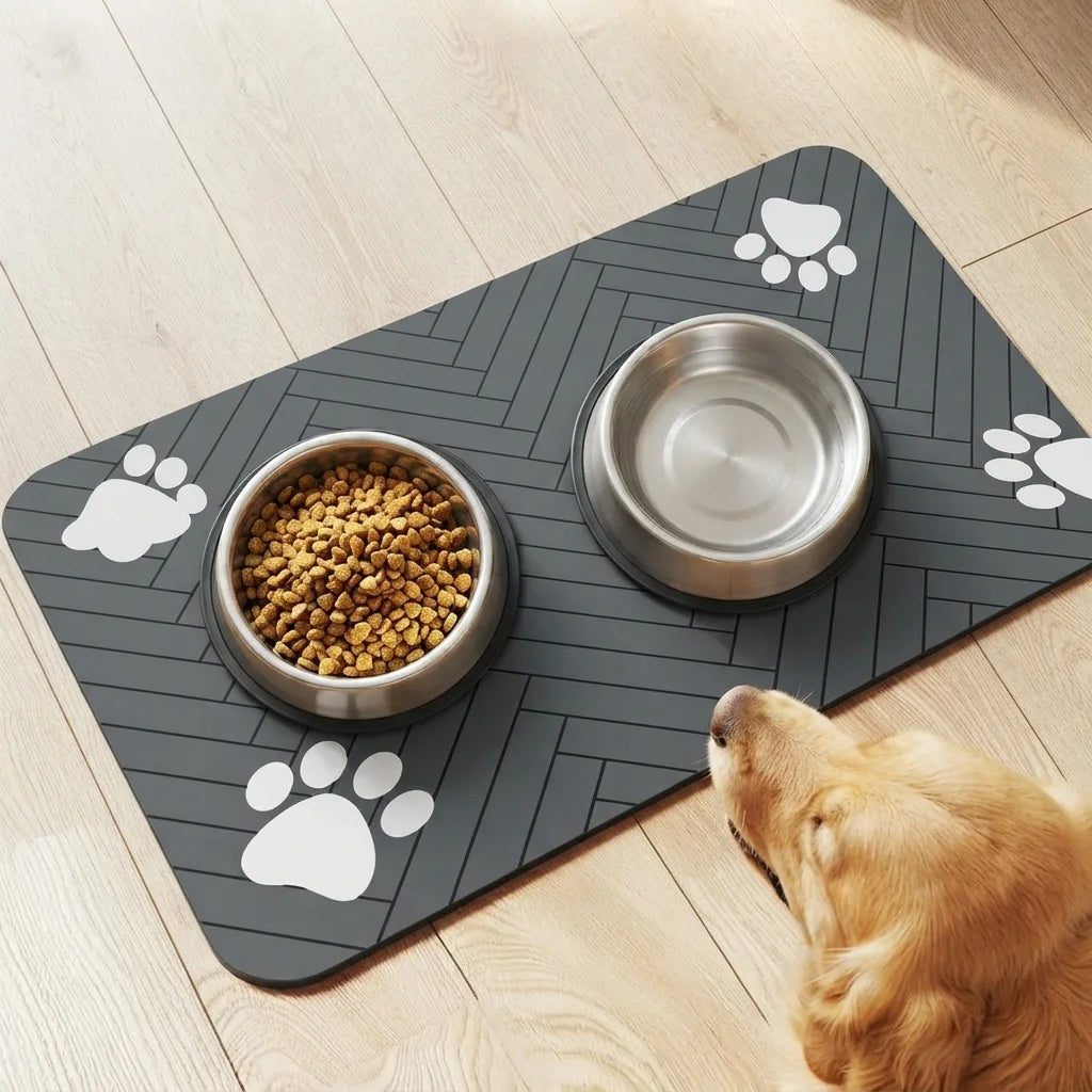 waterproof absorbent pet feeding mat rubber non-slip quick dry dog cat