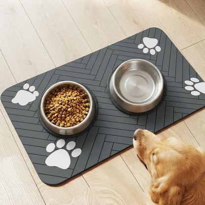 waterproof absorbent pet feeding mat rubber non-slip quick dry dog cat