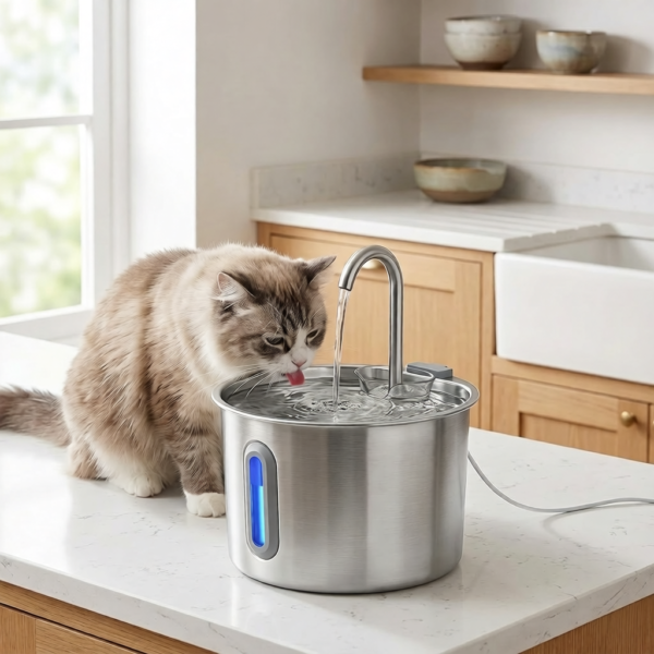 Cat Water Fountain with Triple Filtration image 01