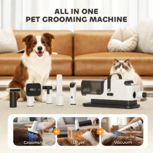 PawHut 5 in 1 Dog Grooming Vacuum & Dog Dryer with Electric Clipper