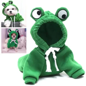 1PC Cute Frog Pet Sweater for Small and Medium Dogs - Green Dog Hoodie with Fun Design - Keep Your Pup Cozy and Stylish