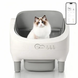 DOEL Open-Top Self Cleaning Cat Litter Box, Large Automatic Cat Litter Box w/ APP Control, 2.4G WiFi Olny, Includes Trash Bags